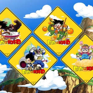 Baby shower Anime Baby on Board DBZ Fighters Naklejka na samochód Bezpieczeństwo dziecka