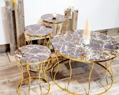 Coffee tables set, Round table for living room, Nesting Tables