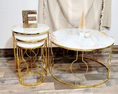 Round Coffee Table, nesting tables silver and gold, coffee tables