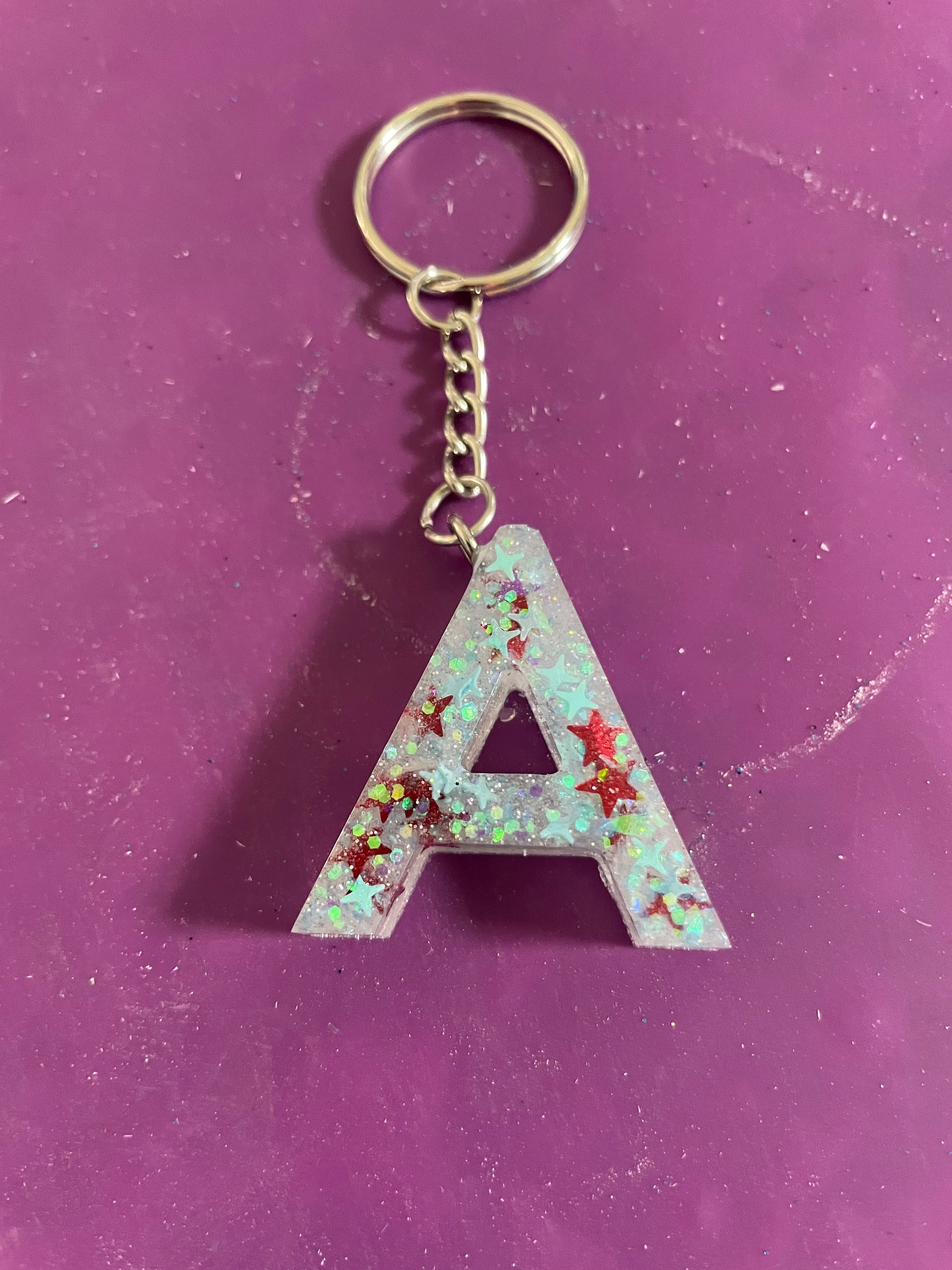 Letter A Keychain - Etsy