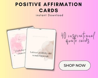 Bekräftelsekort, positiva citat flashkort, affirmationskort, självkänsla, självförtroende, självvård, positiva affirmationskort, terapi
