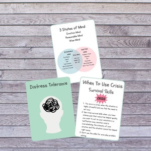 DBT Flashcards, Therapy Flashcards, Dialectical Behavior Therapy, Mindfulness, Dialectical Behavior Therapy Flashcards, DBT Cards, DBT