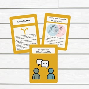 DBT Flashcards, Therapy Flashcards, Dialectical Behavior Therapy, Mindfulness, Dialectical Behavior Therapy Flashcards, DBT Cards, DBT