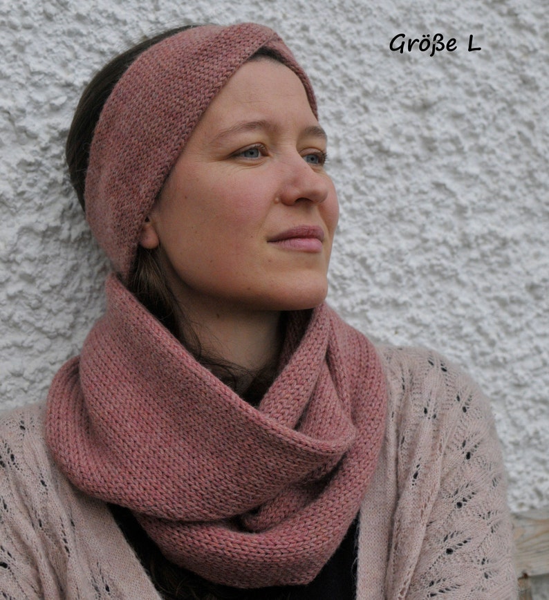 Loop-Schal aus Alpaka und Schurwolle, selbstgestrickt, passend zu meinen Stirnbändern. Schick und warm in deiner Lieblingsfarbe Bild 7