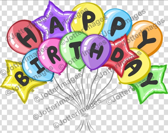 Happy Birthday Balloon Bunch Sign Image Download SVG, PNG Transparent  Background 