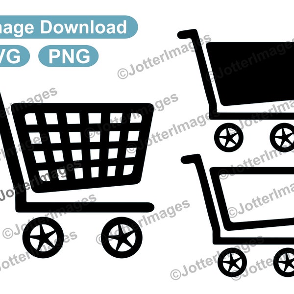 Shopping Cart / Trolley / Basket Outline Image Download SVG, PNG Transparent Background