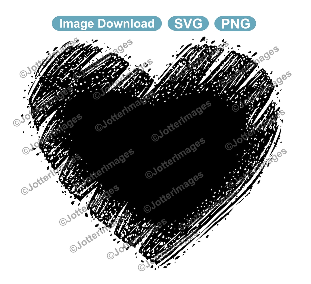 Distressed Heart Image: Paint Style SVG, PNG (digital Download) - Etsy