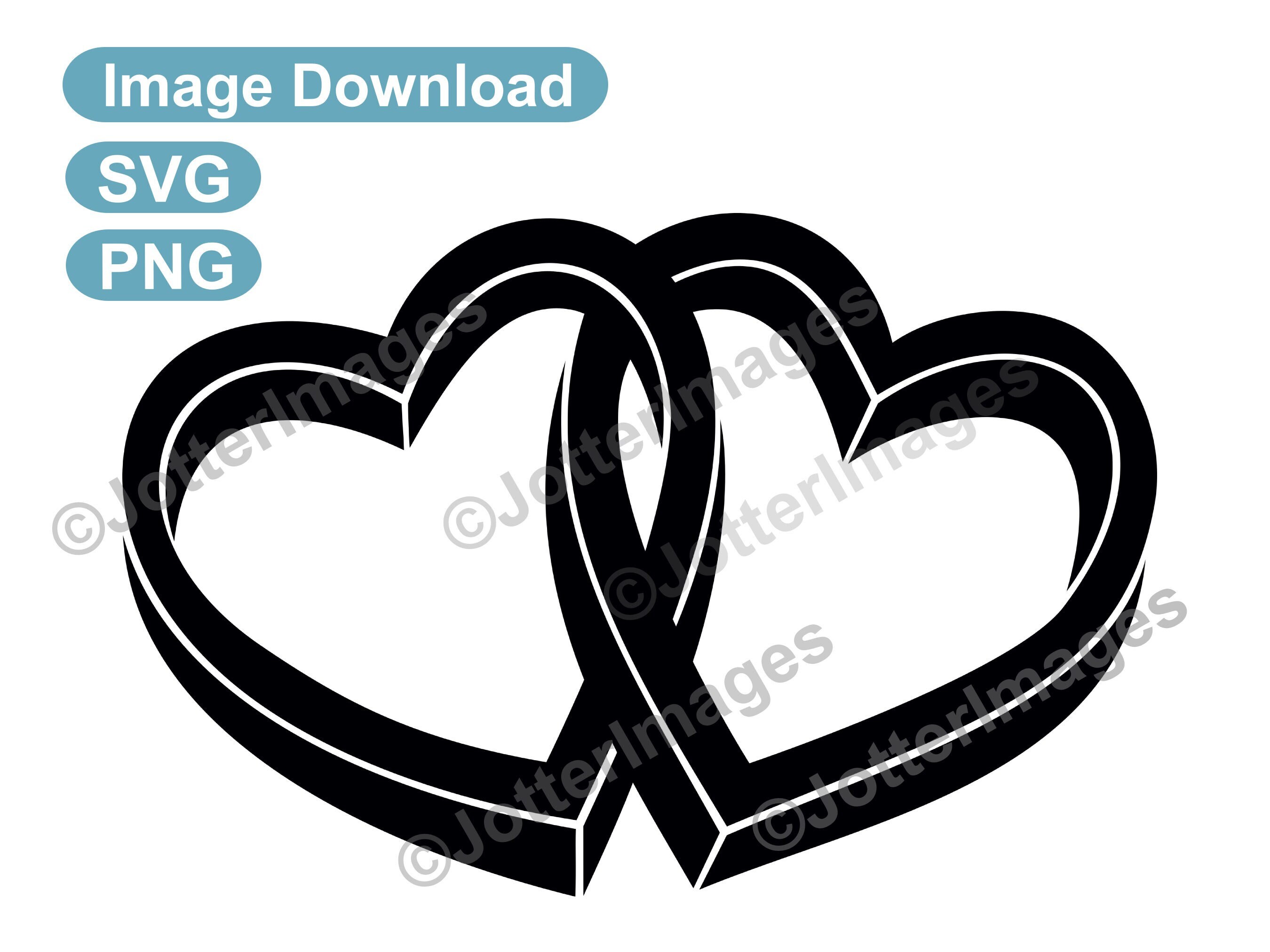 Linked Hearts Clip Art