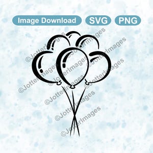Ballon Bündel Clipart: SVG, PNG, Geburtstag Party Dekoration (Digitaler Download