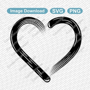Image de contour coeur style coup de pinceau téléchargement SVG, PNG fond transparent - mariage, anniversaire, fiançailles, saint valentin