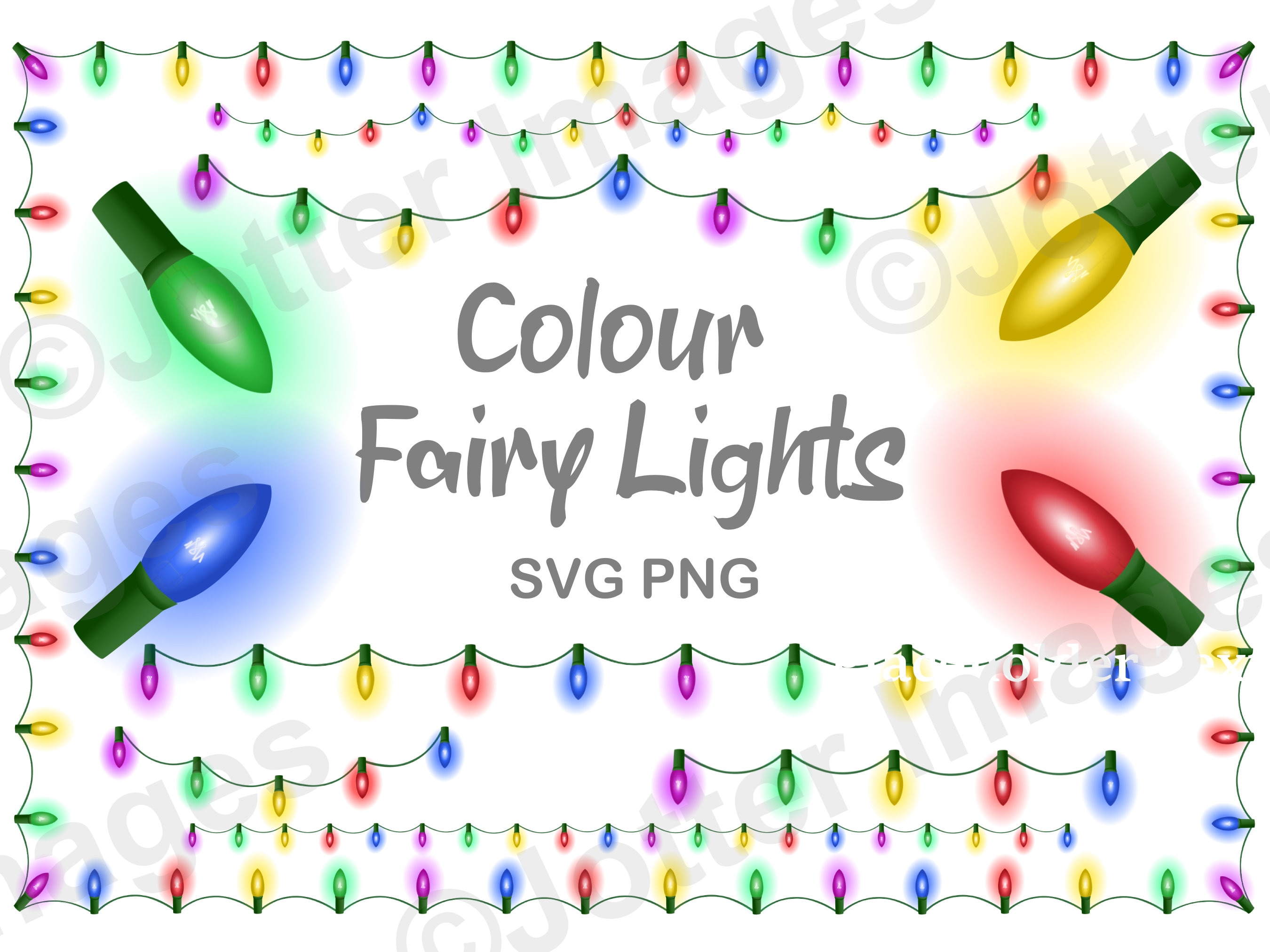 Christmas Lights Cartoon Border
