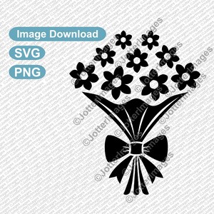 Image de contour de bouquet de fleurs de mariage de bouquet de fleurs, clipart, fichier de coupe, SVG, PNG, fond transparent