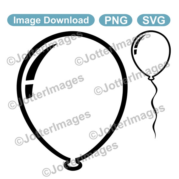 Balloon Outline Image File Picture Download, Clipart, Cut File, SVG, PNG Transparent Background, Invitation, Celebration, Party, Birthday