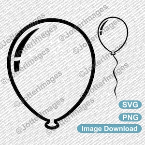 Balloon Outline Image File Picture Download, Clipart, Cut File, SVG, PNG Transparent Background, Invitation, Celebration, Party, Birthday
