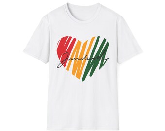 Juneteenth Heart Shirt | Minimalist RBG Scribble Tee | African American Pride T-Shirt | Pan African Colors | Soft Unisex Juneteenth Shirt