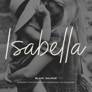 Isabella Script Desktop + Web Font | Monoline Script | Script Fonts | Handwritten Script | Handmade Font | Branding Fonts | Web Font