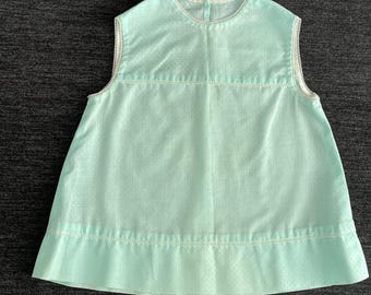 Vintage 1960s Mint Green Swiss Dot Baby Dress