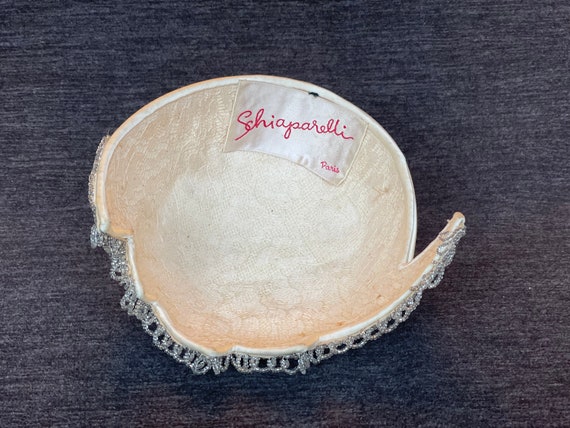 Vintage white satin and crystal beaded Schiaparel… - image 4