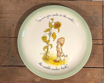 Vintage Holly Hobbie Collector’s Edition plate, "When you smile at the world", 1972 American Greetings