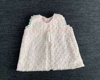 Vintage 1960s Pink Lace Baby Dress