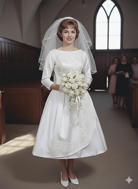 Vintage 1965 Wedding Dress Mid Century Elegance - Etsy Vintage 1965 Wedding Dress Mid Century Elegance - Etsy