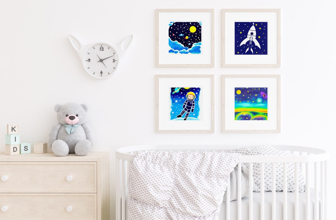 Space Nursery Art Bundle Digital Wall Art Etsy