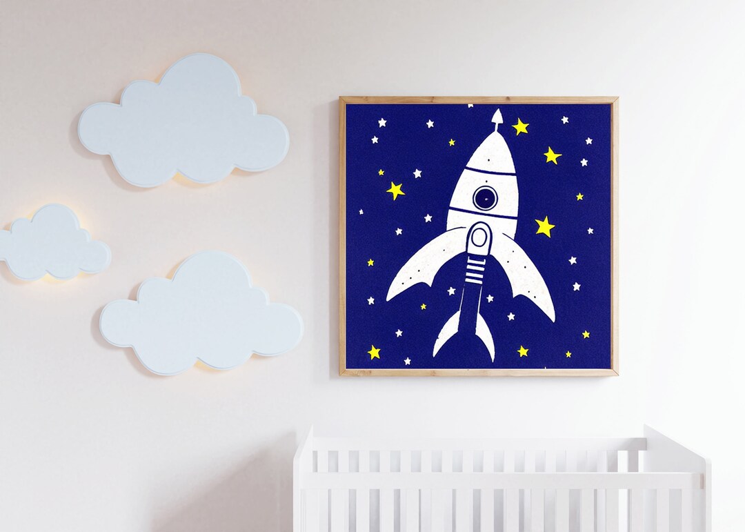 Space Nursery Art 2 Digital Wall Art Etsy