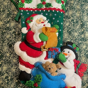 Will be made by order! Bucilla Christmas Felt Stocking &quot;Santa&#39;s List&quot; 86360 Handmade Completed Finished Product