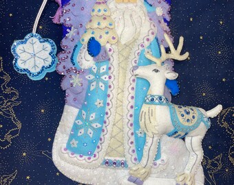 Media navideña de fieltro Bucilla “Winter Wonderland” 89540E Producto terminado