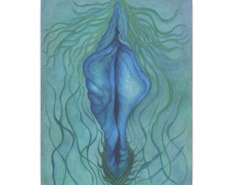 Arte de pared en lienzo / Arte de vulva yoni / Decoración feminista del hogar / Decoración de dormitorio para adultos / Regalo de empoderamiento femenino / Arte corporal positivo