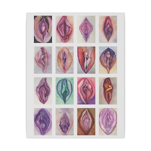 Canvas Print Vulva Art | Yoni Art | Feminist Wall Decor | Body Positive Art | Women&#39;s Empowerment Gift | Female Anatomy Poster