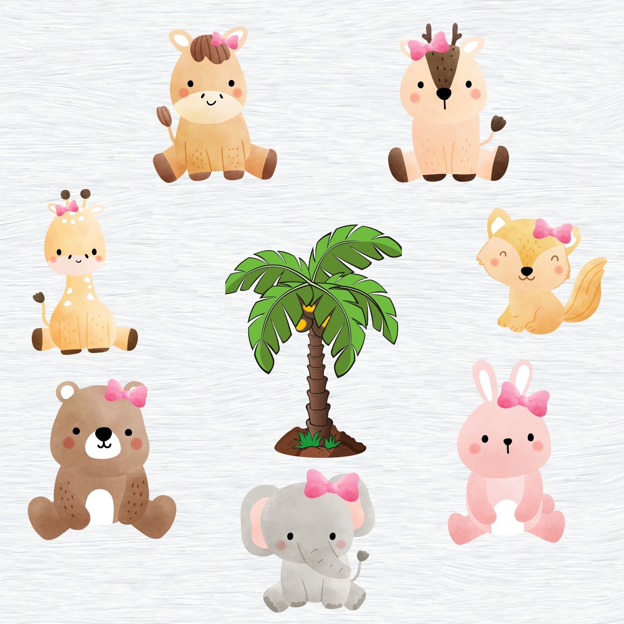 Watercolor Animal Print, Cute Animals Svg, Bundle Animals Svg, Kids ...