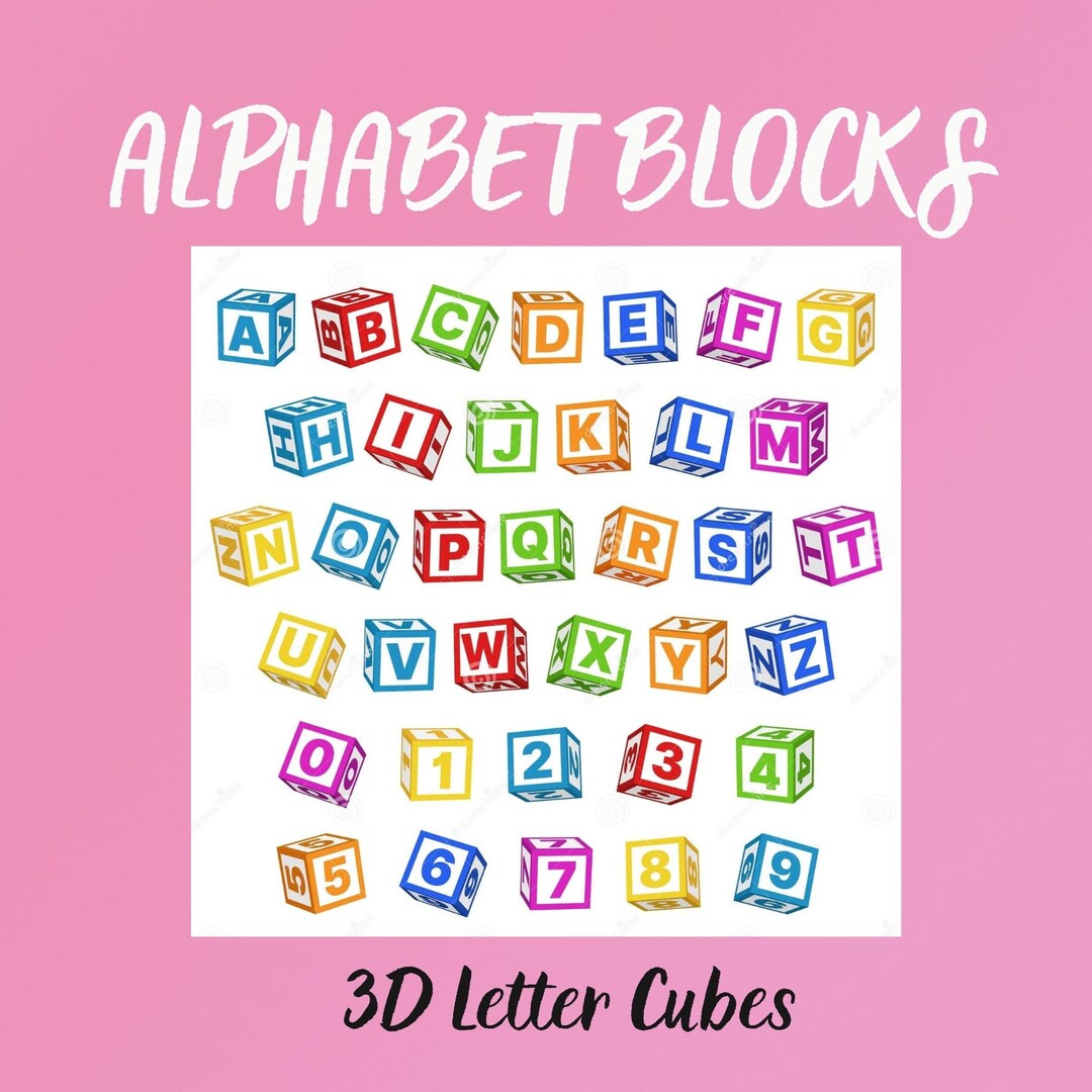 Alphabet Blocks Svg Files, DIY Baby Shower Blocks, Alphabet Blocks