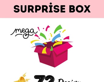 Surprise Box, Surprise Gift Box, Mega Surprise Box, Digital File, İnstand Dowland, Mystery Box, Mega Template Bundle, SVG, PNG,DXF, Pdf, Eps