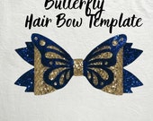 Butterfly Hair Bow Template: Faux Leather Bow SVG (Digital Files)