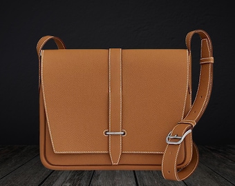 Leather Messenger Bag PDF Pattern: DIY Crossbody Bag Template (Digital Download)