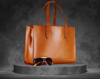Leather Tote Bag PDF Pattern: DIY Shopping Bag Template