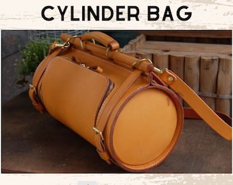 Leather Cylinder Bag PDF Pattern: Sport Bag Template (Digital Download)