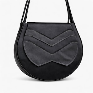 Leather Crossbody Bag Pattern PDF, Round Saddle Bag