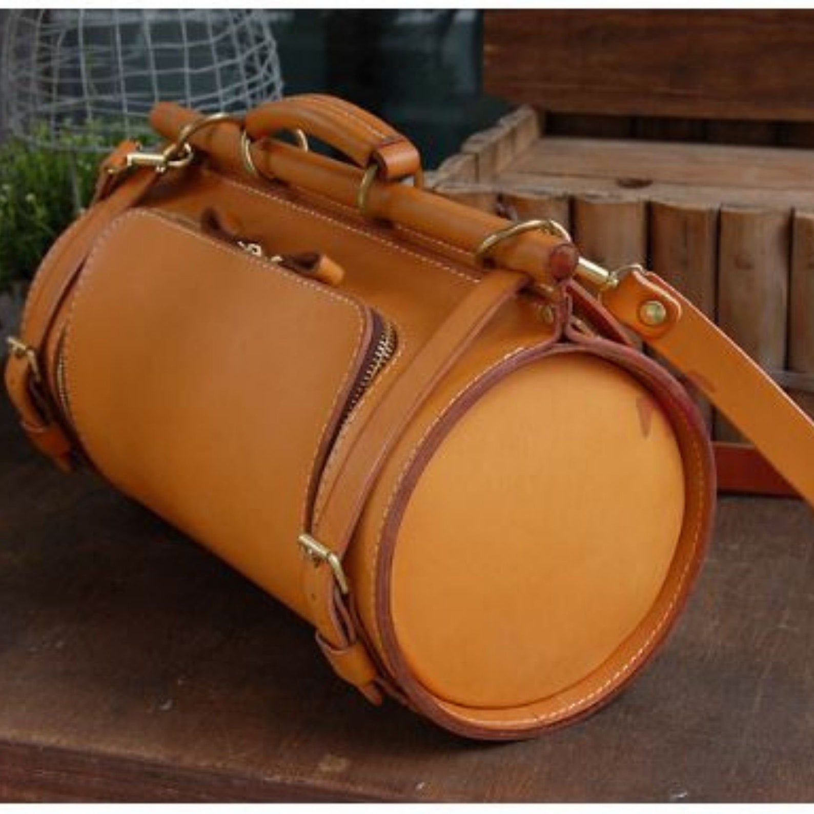 Leather Bag Pdf Pattern, Sport Leather Bag Template, Round Leather Bag