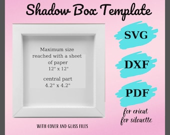 12x12 Shadow Box Template: SVG, DXF, PDF Files (Digital Download)