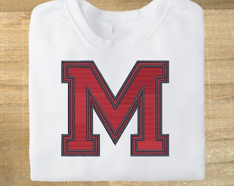 Athletic Applique Embroidery Font: Sports Team Jersey Alphabet (Digital Download)