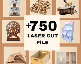 Laser Cut Files Box Bundle,750+ Laser Cut Files for DIY,750+ Design,Home Decor&More, CDR, SVG,Dxf,Png,Pdf,Ai, 750+ Laser Cut File Bundle