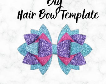Modello per fiocco grande per capelli: glitter e stili classici (SVG, Cricut)