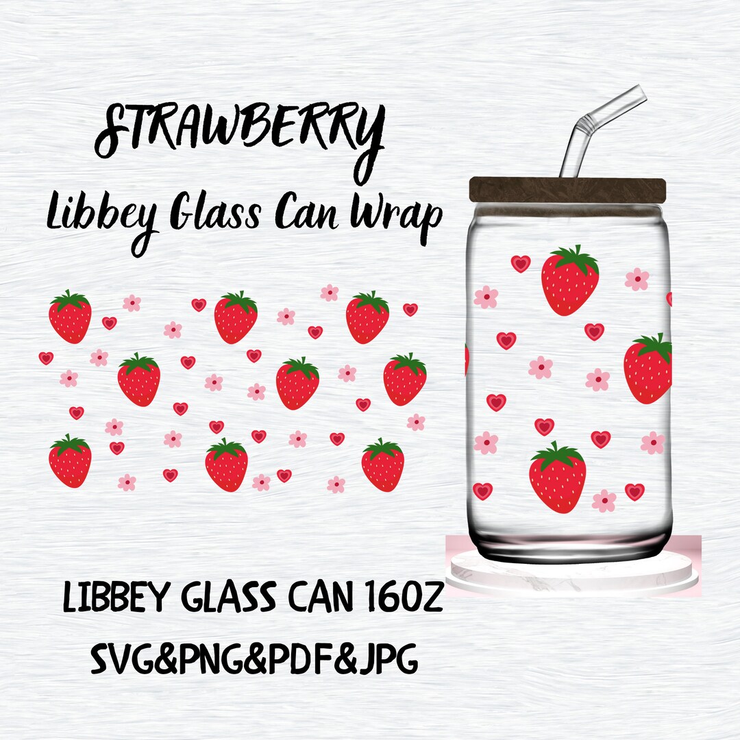 16 Oz Libbey Glass Template Strawberry Libbey Wrap Svg Libbey Glass