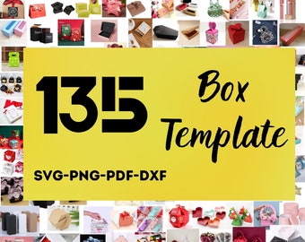 135 Box Templates, Kit Boxes, MEGA BOX TEMPLATE, Part Box, 3D Boxes, Gift Box, Digital Paper Sequin, Noel Box Svg, Cameo Cut Files
