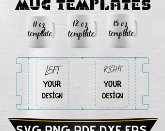 Mug Template SVG Bundle: Full Wrap Design (Digital Download)