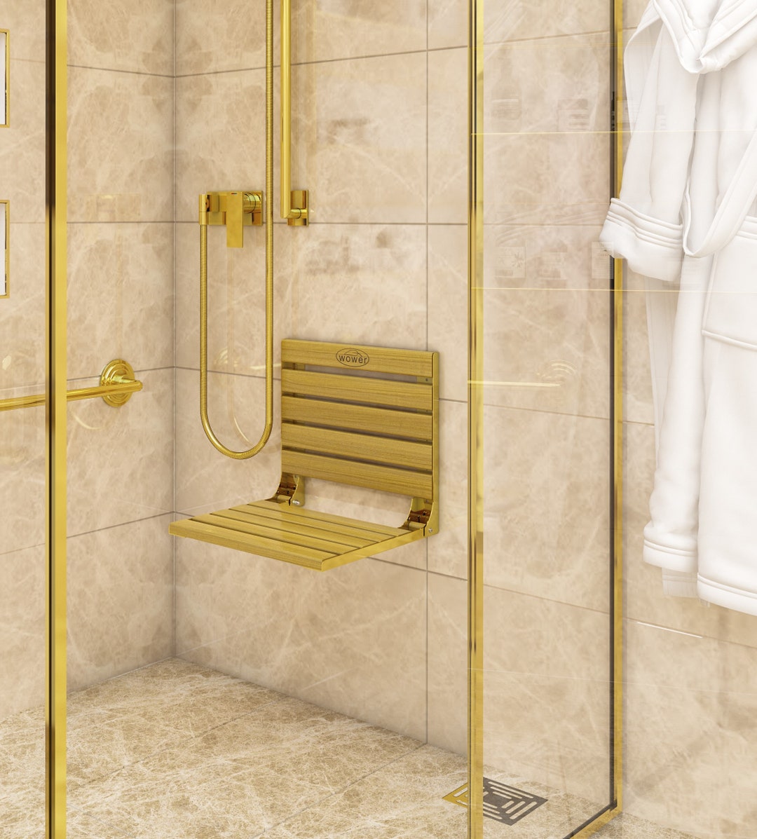 Folding Shower Seat folding Bathroom Shower Chair Bench Etsy