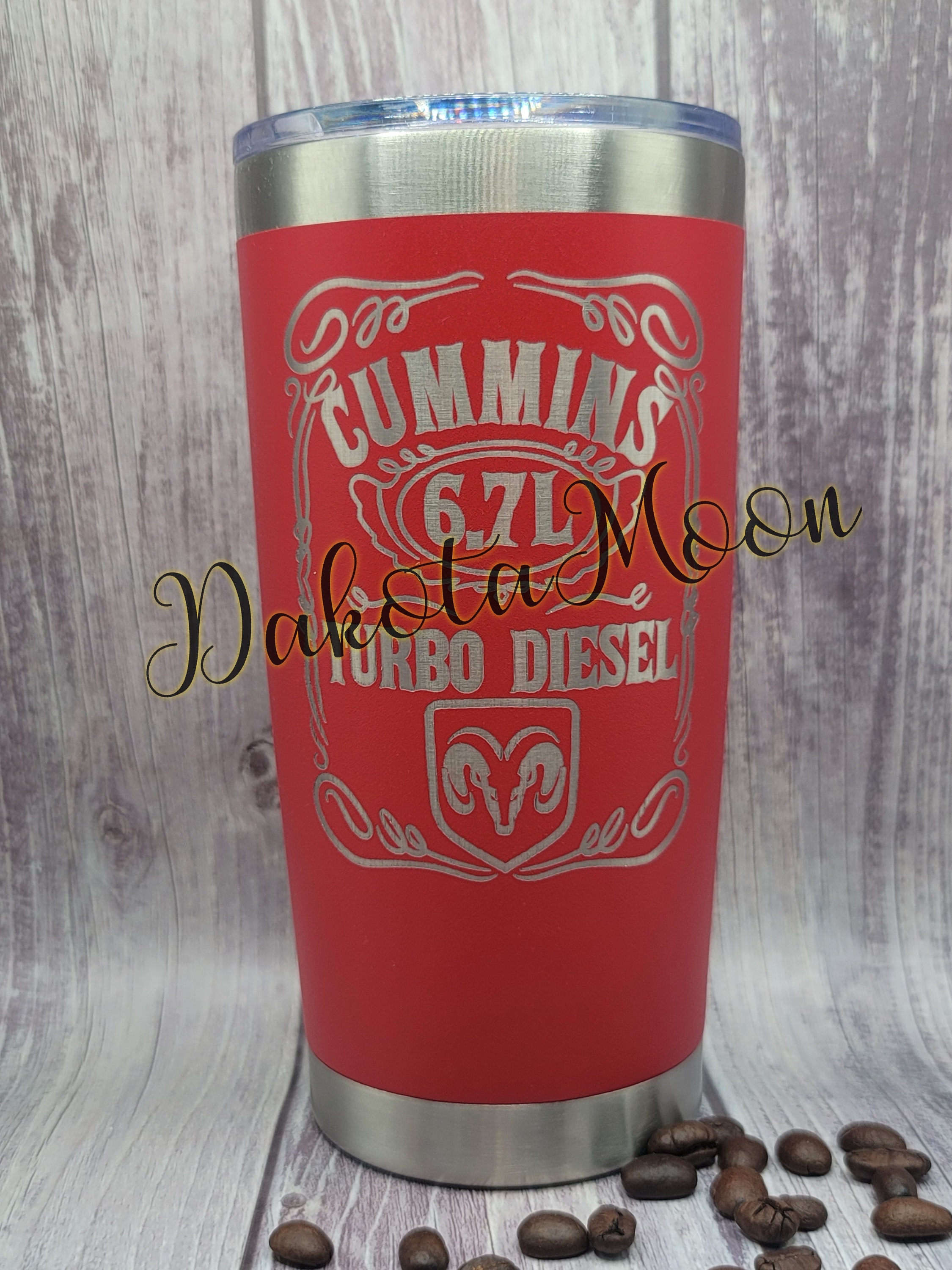 Cummins diesel insulated coffee cup mug thermos red black hot cold