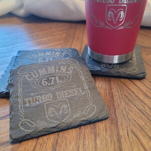Laser Engraved Slate Coasters-4 pack